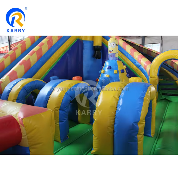 Repair Kits Included Large Inflatable Castle with Inflatable Slide and Obstacle Course