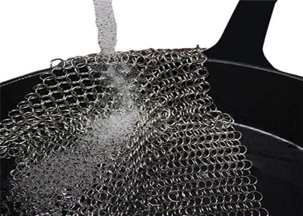 Ring Mesh Chainmail Cast Iron Scrubber For Brushing Pot