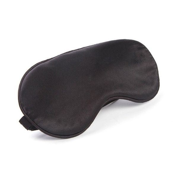 Masque d'oeil en soie noir imprimé par coutume, masque d'oeil de panne d'