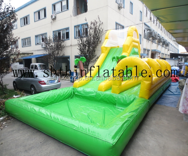 Long Double-lane Pool Water Slide Inflatable Water Slide
