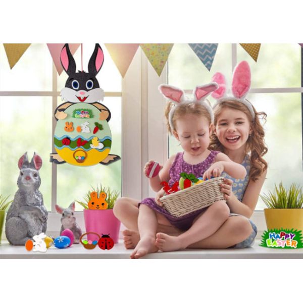 Fun 3mm Felt Bunny Ornament Wall Hanging Decoration For Easter Toy Gifts
