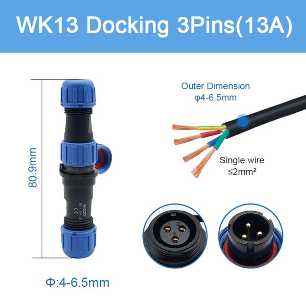 Портативной машинки соединителя отверстия установки панели Pin стыковка IP68 подводная Wk13 водоустойчивой электрическая