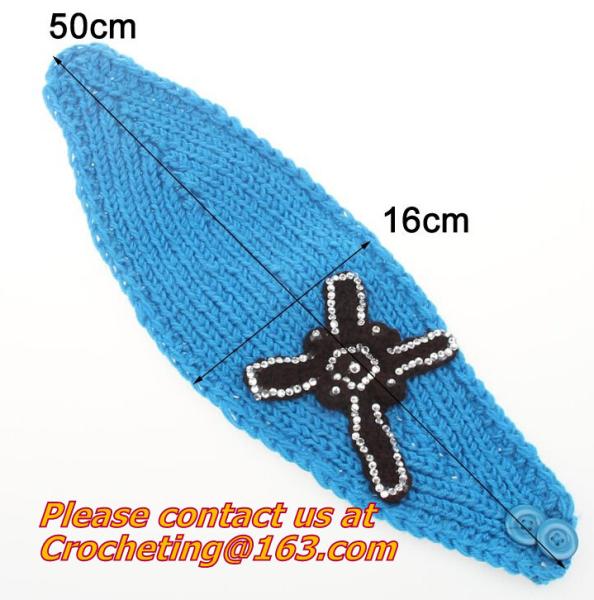 Embroidery bowknot Women's Knitted Head wrap Knitting wool crochet headband women cable