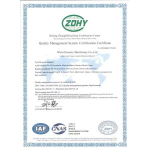 Wuxi Easony Machinery Co., Ltd. Certifications