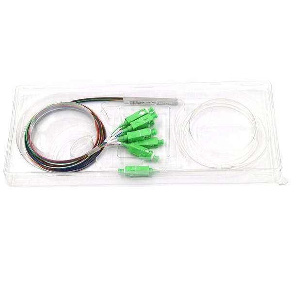 1x8 Fiber PLC Splitter Single Mode SC/APC Blockless Mini Module 900μM 1.5meter