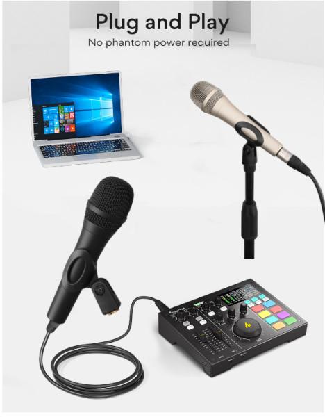 Microfone vocal dinâmico cardioide 23.5mm*180mm de Mesh Cover 48v do metal