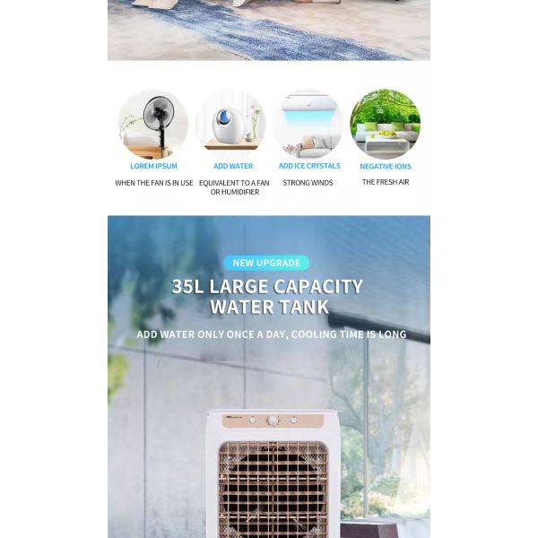Large Industrial Electric Air Cooler Portable Refrigeration Fan for Air-conditioning