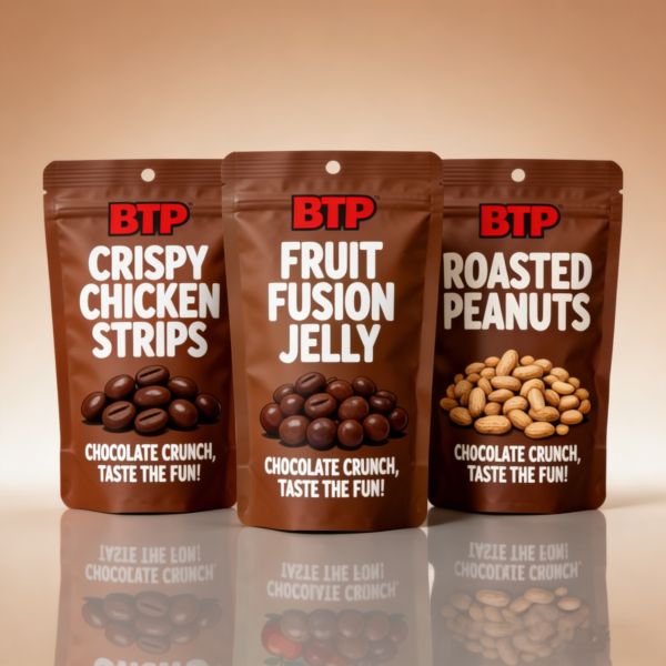 Custom Reusable Food Grade Stand Resealable Moisture Proof Plastic Bags Zipper Top for Crispy Chicken Strips Fruit Jelly Roasted
