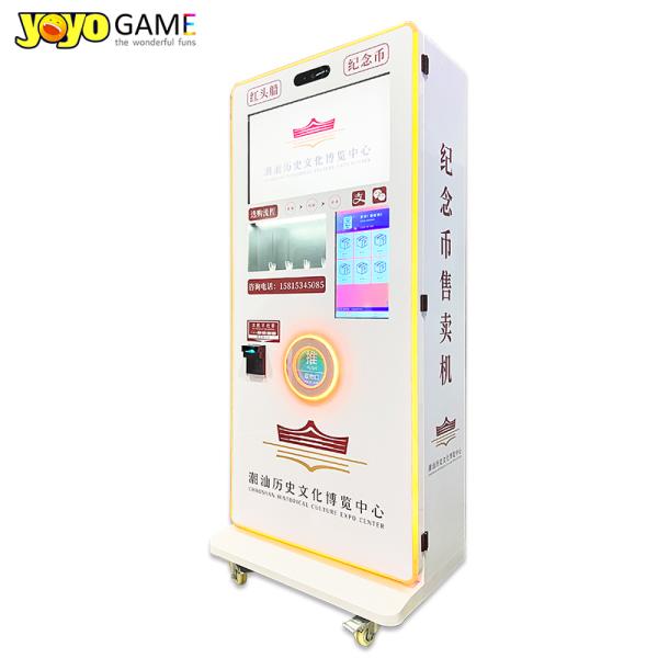 32 Inch Touchscreen Medal Vending Machine with 300-600 pcs Capacity and 1 Year Warranty for Souvenir Coins