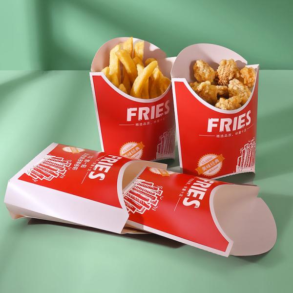 Customized printed logo French fries biodegradable food grade lunch takeaway box