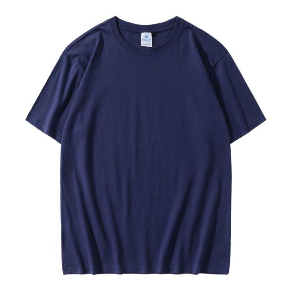 Camisas lisas do algodão T do pescoço curto da luva O para homens
