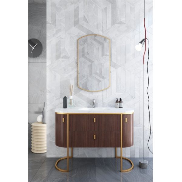 Современный изогнутый ванный шкаф из нержавеющей стали без формальдегида