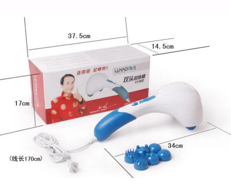 Non - Slip Handle Portable Back Massager Dual Heads Black Or Customized Color