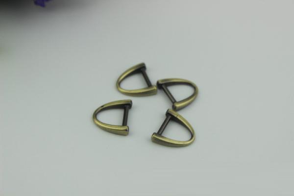 Best fashion gun metal color zinc alloy d ring,11mm metal bag d ring