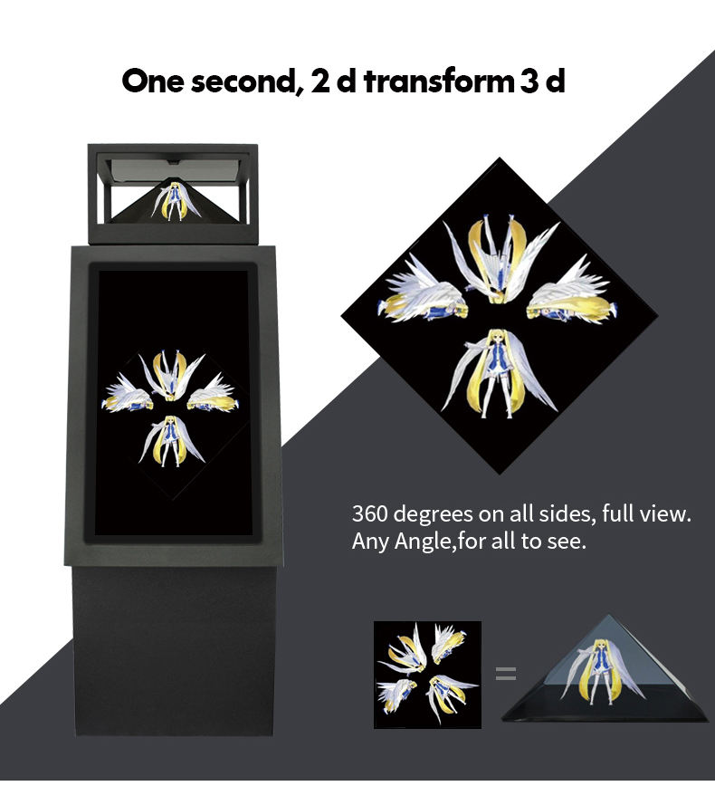 All-in-One PC LCD Touch Screen 3D Hologram Transparent Showcase for Real Estate Marketing