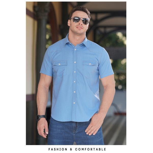 2022 Мода Лето короткие рукава мужские рубашки плюс размер с методом нетканого ткачества