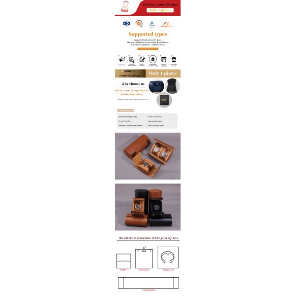 Boîte d'emballage à cellules multiples en cuir en PU