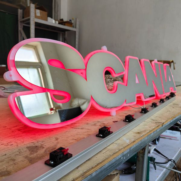 Exterior Led Truck Letters Front Logo Light Grille Badge Led Back Lit Letter 3D Custom Truck Light Board