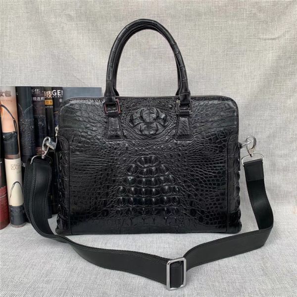Authentic Crocodile Skin Businessmen Briefcase Laptop Handbag Genuine Exotic Alligator Leather Male Large Shoulder Bag
