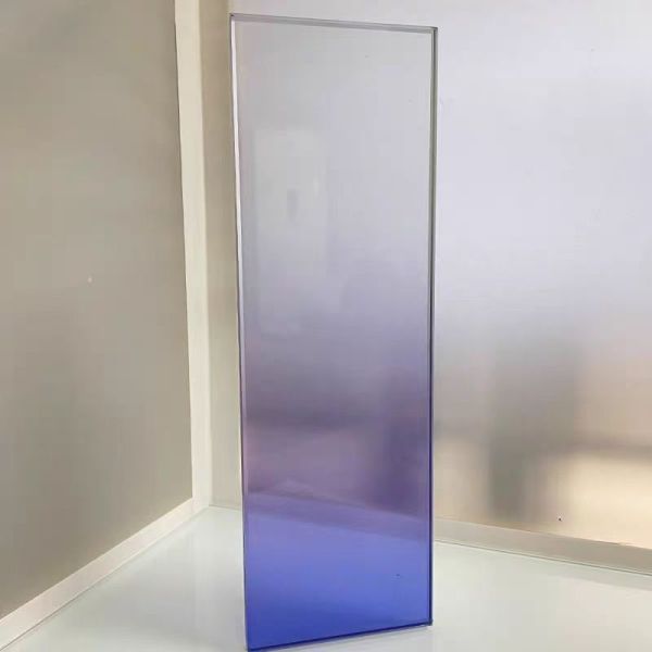 10+10mm Curved Gradient Tempered Laminated Glass Sheet Bathroom Rotating Partition Wall