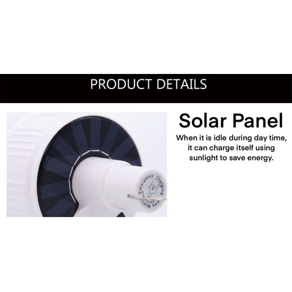 Hook Design Portable Solar/Battery Powered LED Light Emergency Rechargeable Efficient Energy Saving for Home Garden Tent Camping
