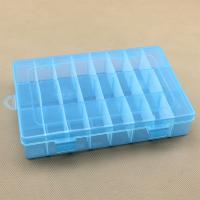Boîte d'organisation en plastique bleu 24 grilles compacte et polyvalente avec séparateurs amovibles