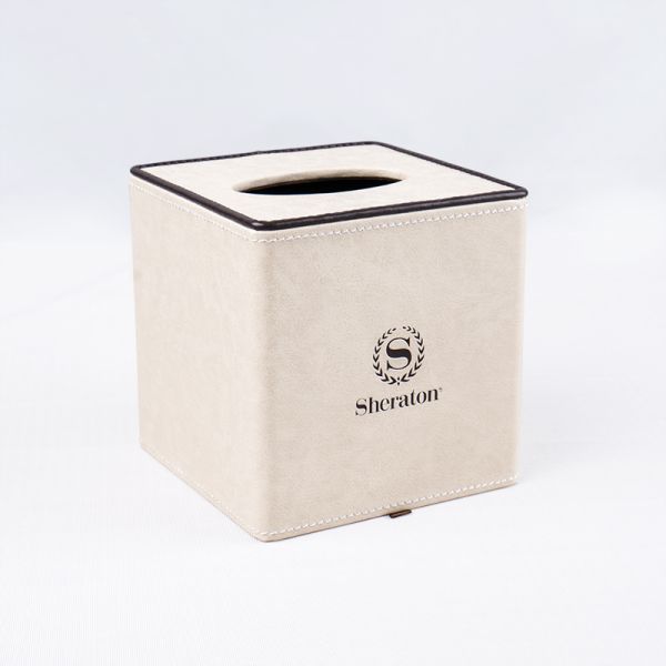 Classic Hotel Bathroom Pu Leather Tissue Box Conference folder
