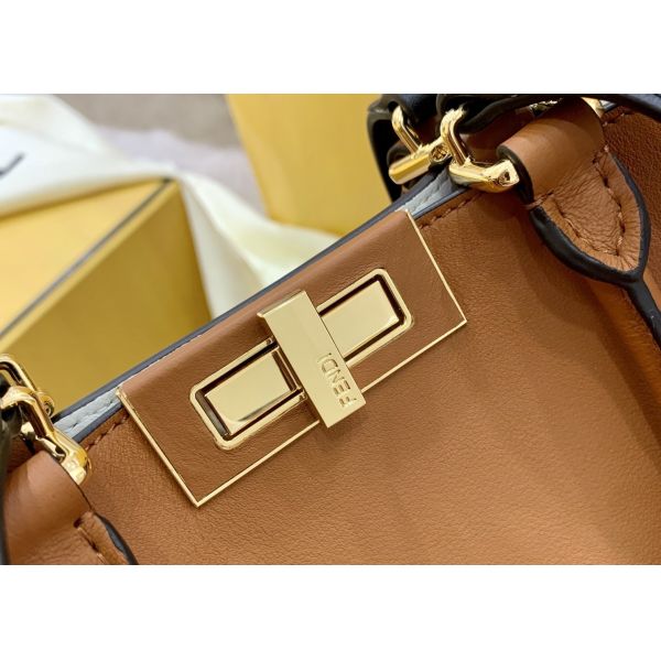 Peekaboo Brown 40cm Tote Shopper Bag Geninue Leather High Capicity