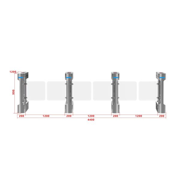 2 Way Flap Barrier Gate Access Control Speed Gate Turnstile Anti Pinch