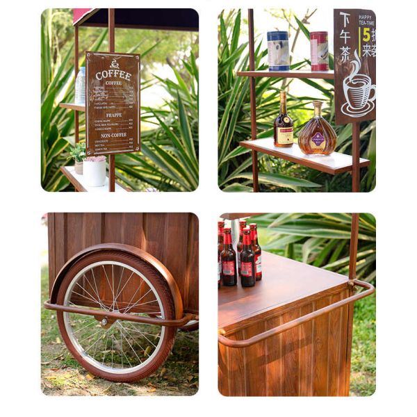 Hand Push Coffee Bicycle  New Design Tricycle Cart for Mobile Cafe