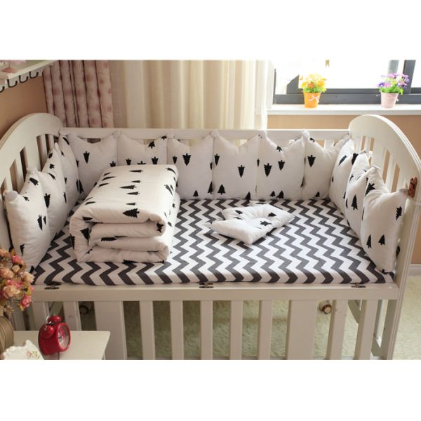 Real Simple Solid Baby Crib Bedding Sets Bed Reducer With Logo Customized