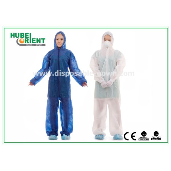 Disposable Type 5 PP Nonwoven Protective Coveralls With Hood