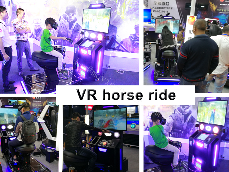 Дети динамики машины тренировки имитатора верховой езды VR снимая оборудование игры 9d VR