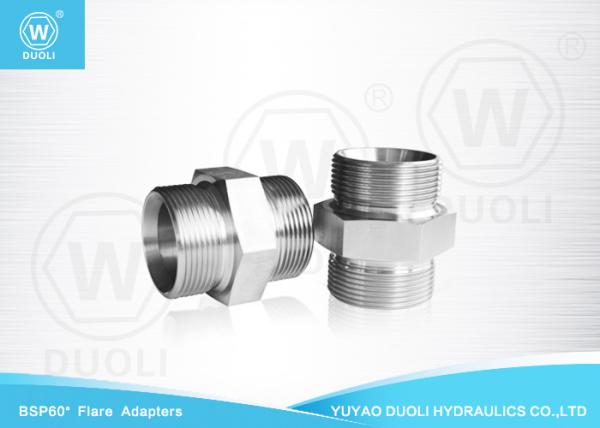 Hydraulic Bulkhead BSP Flare Fittings 60 Degree Cone Male Straight Adapter