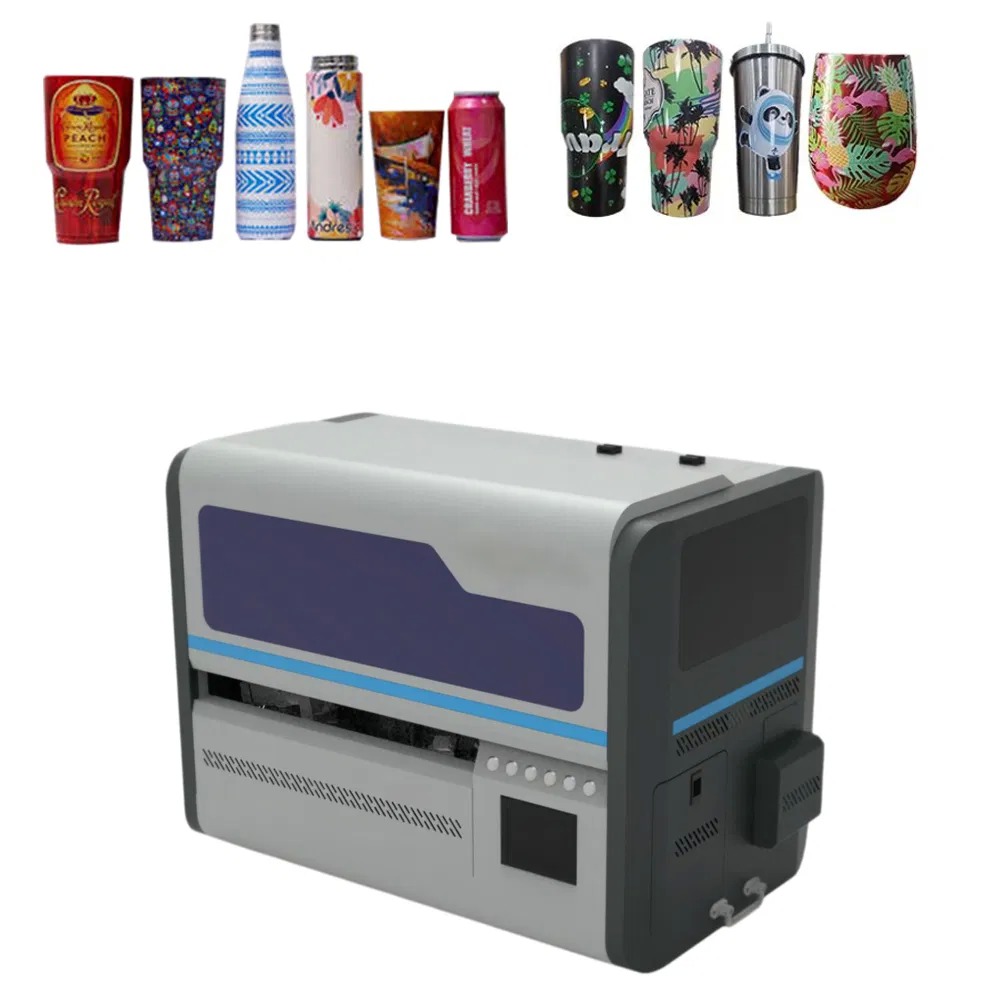 LED UV Bottle Printer 360 with 6 Color for Bottle Cans Glass