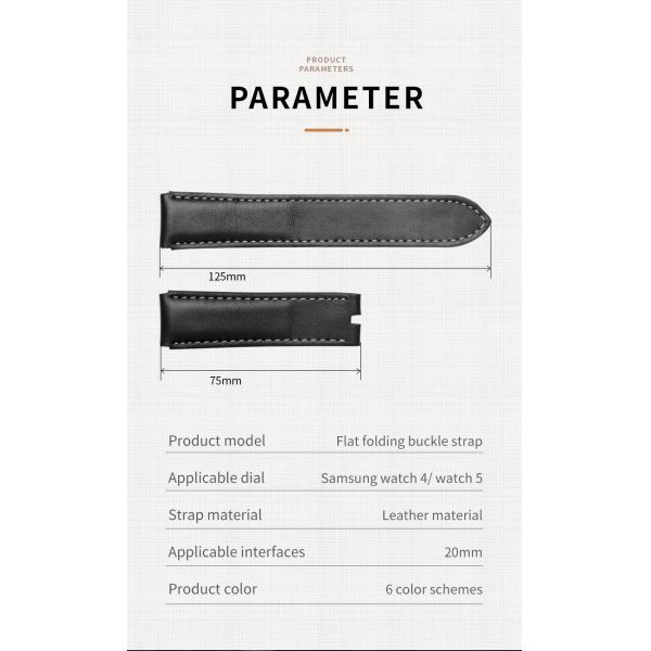 20мм роскошный кожаный часовой пояс для Samsung GaLaxy Watch 5 100% Профессиональный QC Прошел
