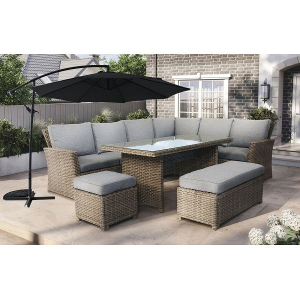 Stool Size L.44 X W.44 X H.41cm AJUNION PE Rattan Garden Set for Your Outdoor Space