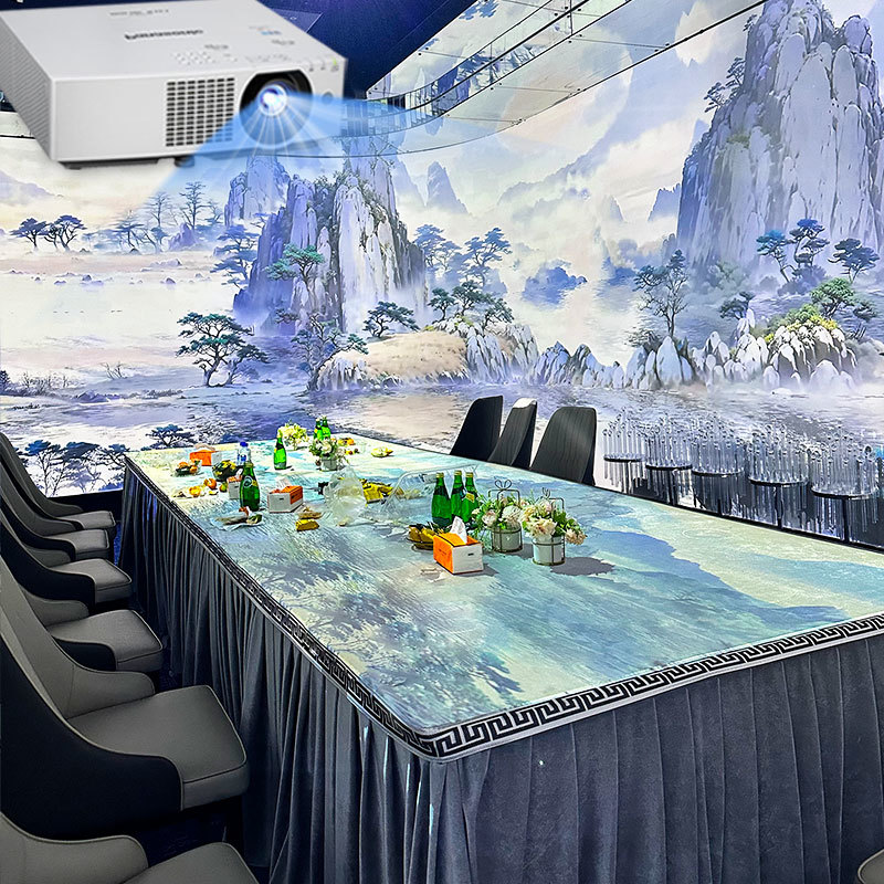 Northern Lights immersive interactive wall projection Immersive banquet hall projection system immersive projection