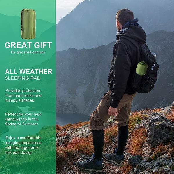 Inflatable Sleeping Pad for Camping, Extra Thickness 3.9 Inch Camping Pad with Pillow, Quick Inflation by Stamping