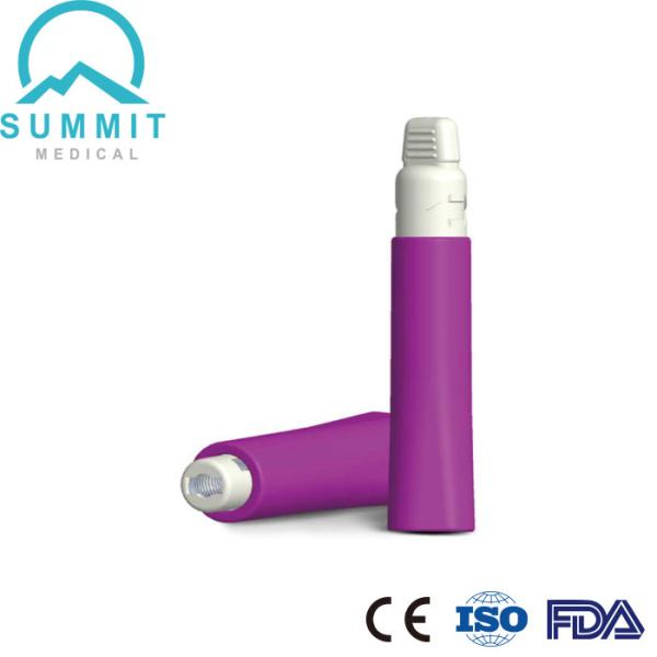 Lanceta de sangue roxa da segurança do diabético de 28G 1.8mm com a agulha chanfrada tripla