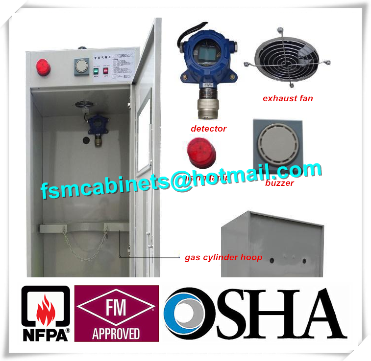 Co2 Gas Cylinder Industry Safety Cabinets , Oil drum Storage Sabinets For Gas Cylinder