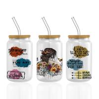 Logotipo personalizado UV DTF Cup Wraps para Cups Wraps Libbey Glass Tumbler Espanhol 16oz Tumbler