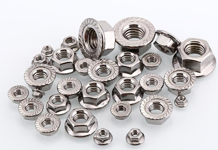 SS316 / SS304 ASME / ANSI Plain Hex Flange Nuts With Serrated