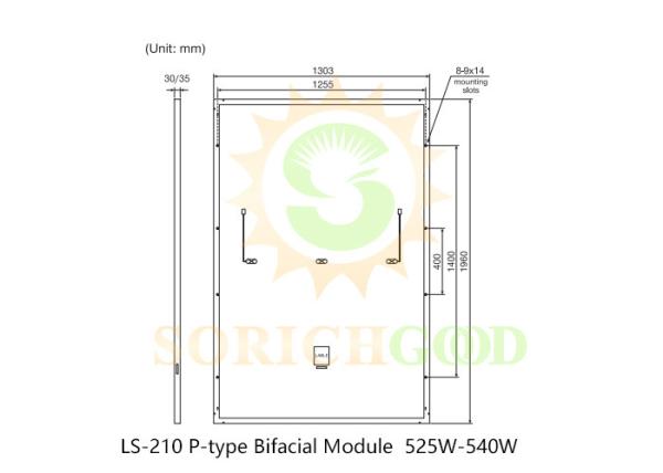 525W Anodized Aluminum Alloy Frame Monocrystalline Silicon Panels for Solar Installations