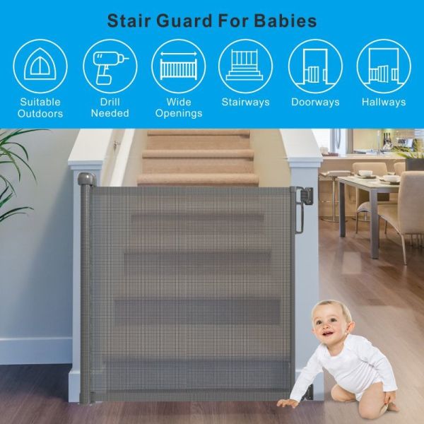 Prodigy Baby Door Stair Gate Pet dog Retractable Safety Gate Portable Safety Gate