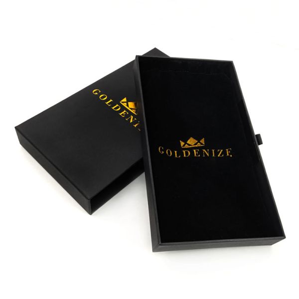 Caja de regalo de joyería de cartón ecológica con logotipo personalizado y logotipo personalizado