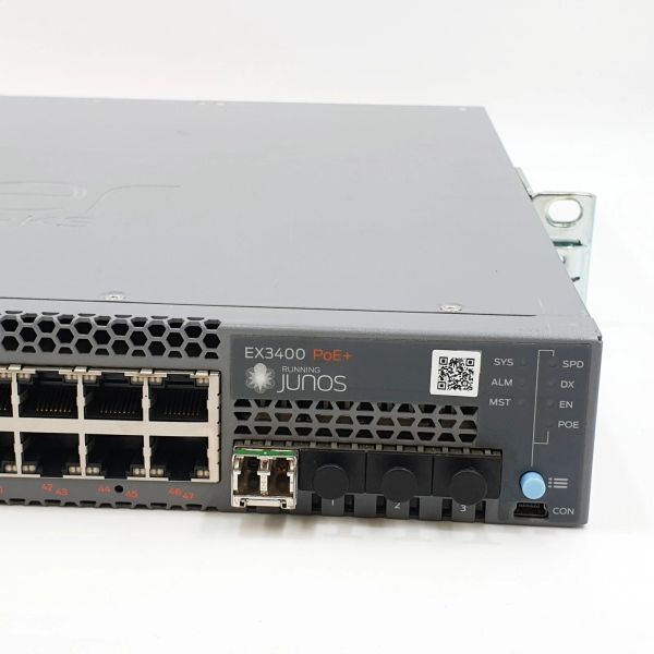 Original Juniper EX3400-48P 48-Port PoE+ Switch with 4 SFP+ and 2 QSFP+ Uplink Ports for High-Speed Networking