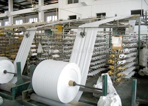 White Color Waterproof Tubular Woven Fabric , Woven Polypropylene Fabric Rolls