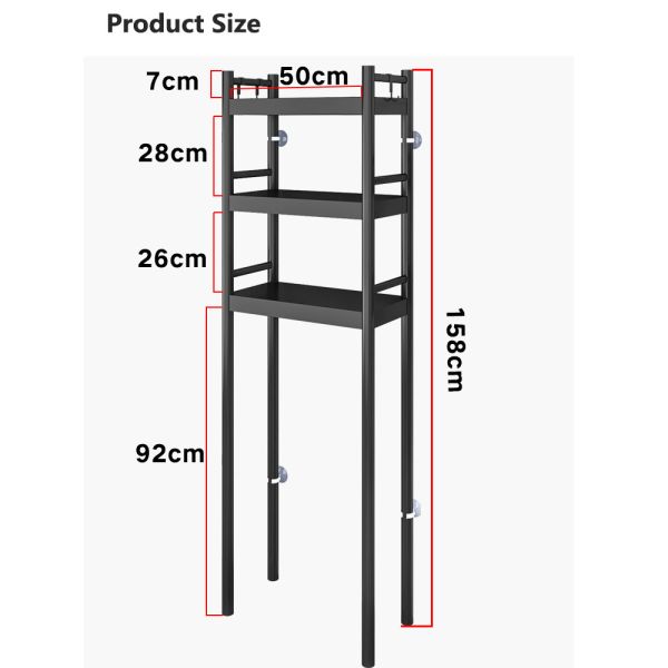 2021 New Large-capacity Multi-layer Metal Washing Machine Rack Bathroom Storage Rack Paper Towel Holder
