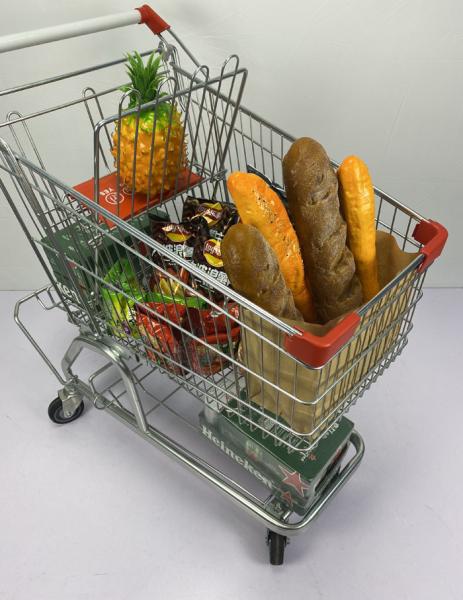 carrinho de compras de aço do mantimento alemão do supermercado 125L com a cremalheira da cerveja do metal